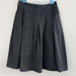 *New* TAMMING Charcoal Gray Super Soft Thick Wool Blend Pleated Skirt Size Large